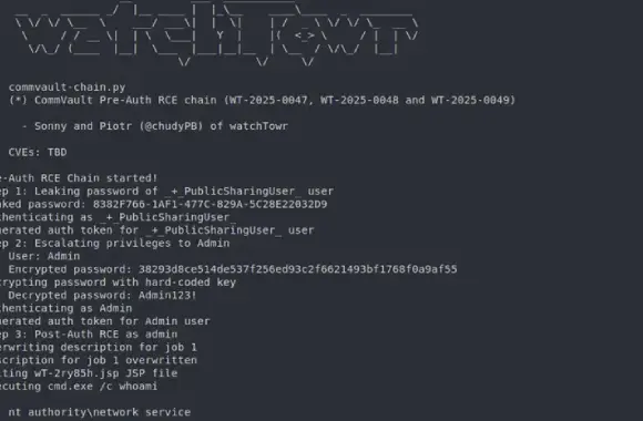 Commvault Ön Yetkilendirme Açıkları Uzaktan Kod Çalıştırma Zincirlerine Kapı Aralıyor