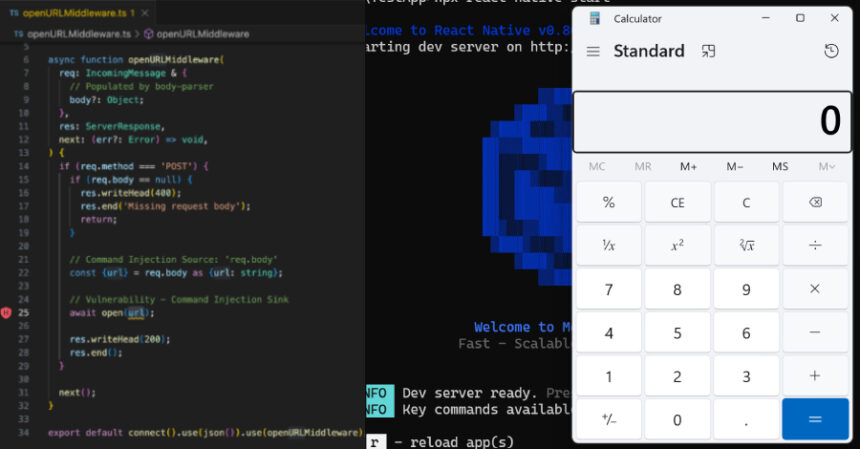 React Native CLI’deki Kritik Güvenlik Açığı Geliştiricileri Uzaktan Komut Enjeksiyonuna Açıyor