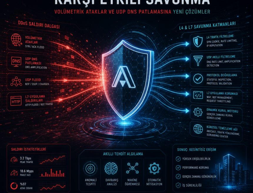 Volümetrik ve UDP DNS Patlamalarına Karşı L4 ve L7 DDoS Savunmasında Yeni Hamleler