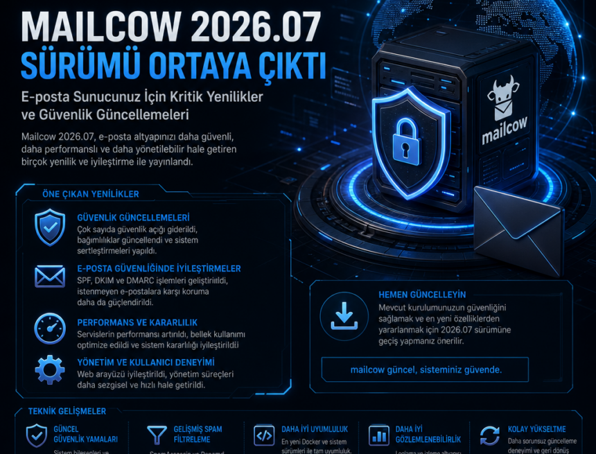 Mailcow 2026.07 Sürümü Ortaya Çıktı: E-posta Sunucunuz İçin Kritik Yenilikler ve Güvenlik Güncellemeleri