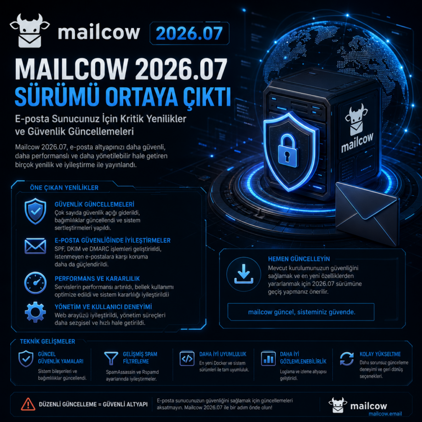 ai_gen_9e6b782d Mailcow 2026.07 Sürümü Ortaya Çıktı: E-posta Sunucunuz İçin Kritik Yenilikler ve Güvenlik Güncellemeleri