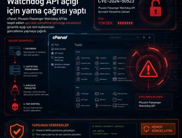cPanel, Watchdog API açığı için yama çağrısı yaptı