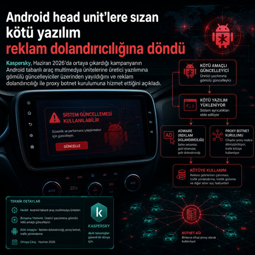 Android head unit’lere sızan kötü yazılım reklam dolandırıcılığına döndü