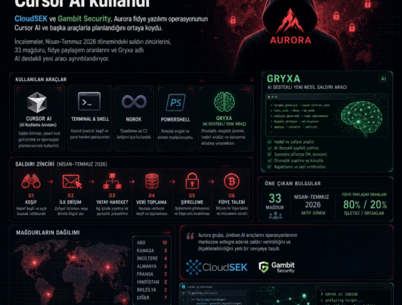 Aurora fidye yazılımı saldırılarda Cursor AI kullandı