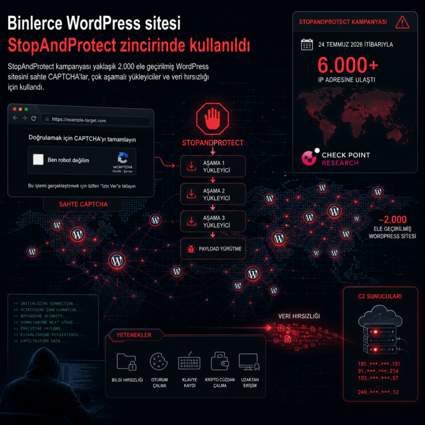 Binlerce WordPress sitesi StopAndProtect zincirinde kullanıldı