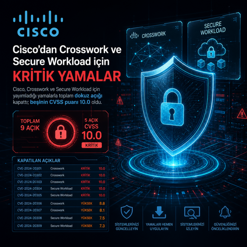 Cisco’dan Crosswork ve Secure Workload için kritik yamalar