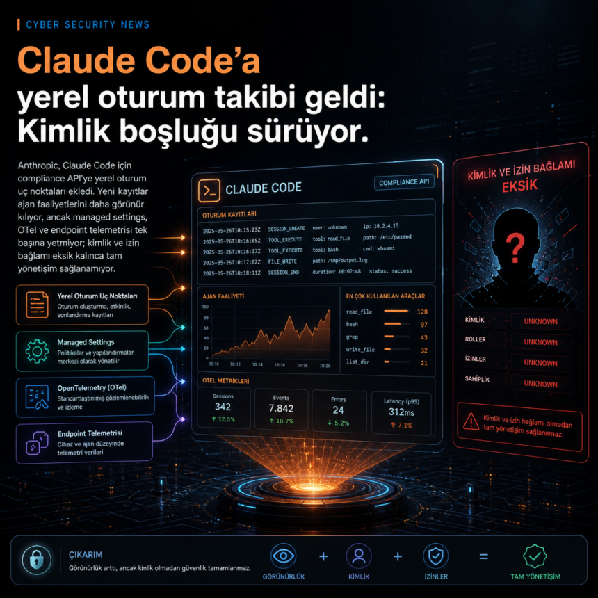 Claude Code’a yerel oturum takibi geldi: Kimlik boşluğu sürüyor