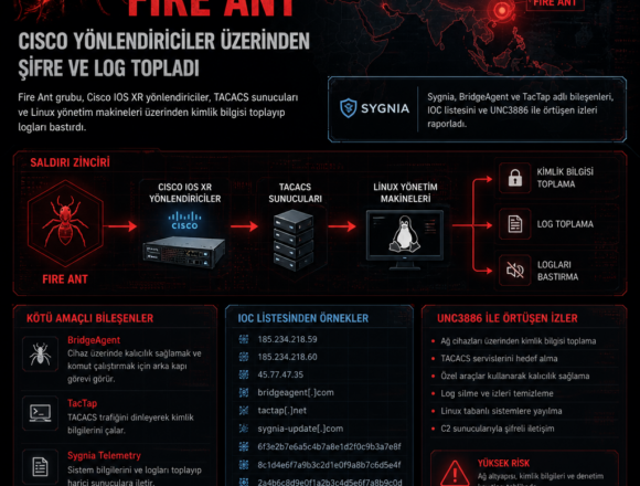 Fire Ant, Cisco yönlendiriciler üzerinden şifre ve log topladı
