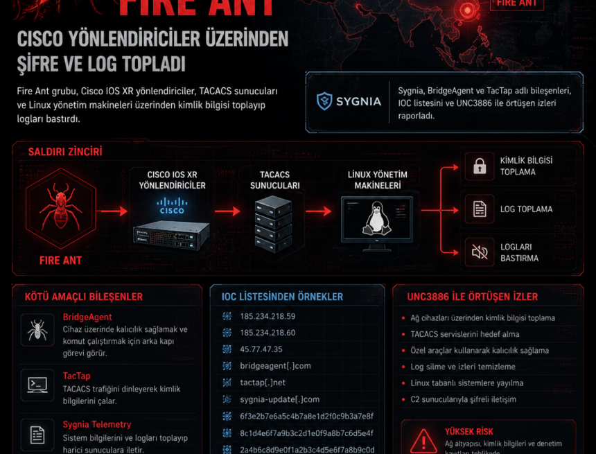 Fire Ant, Cisco yönlendiriciler üzerinden şifre ve log topladı
