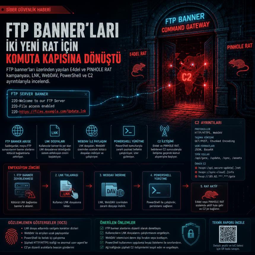 FTP banner’ları iki yeni RAT için komuta kapısına dönüştü