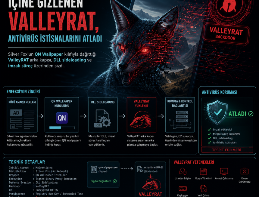 İmzalı reklam yazılımı içine gizlenen ValleyRAT, antivirüs istisnalarını atladı