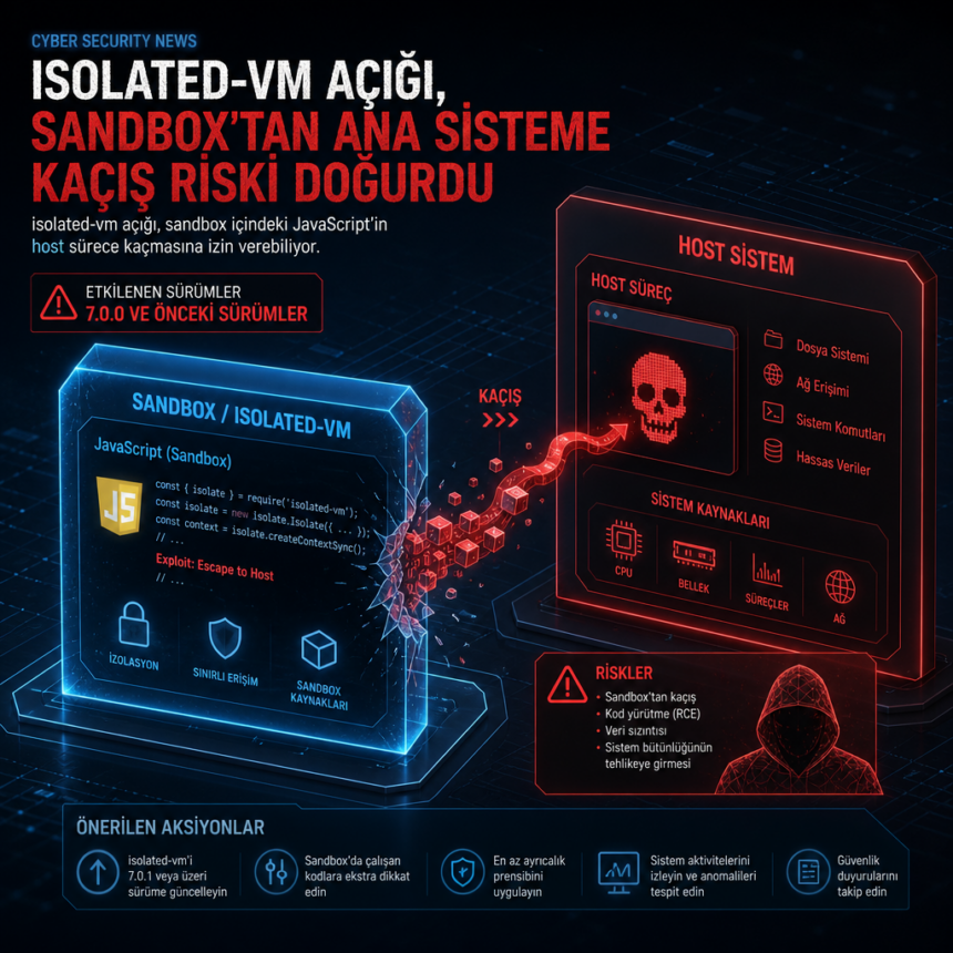 isolated-vm açığı, sandbox’tan ana sisteme kaçış riski doğurdu