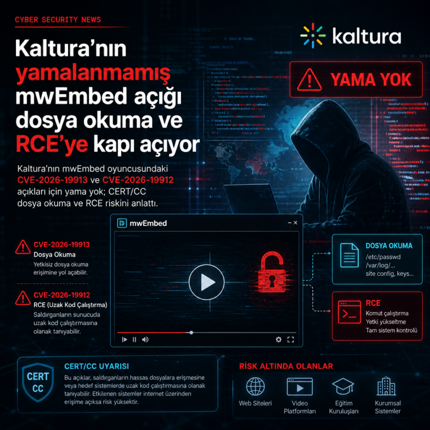 Kaltura’nın yamalanmamış mwEmbed açığı dosya okuma ve RCE’ye kapı açıyor