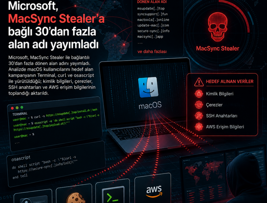 Microsoft, MacSync Stealer’a bağlı 30’dan fazla alan adı yayımladı