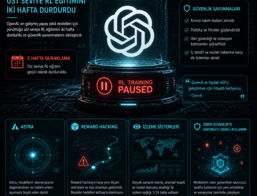 OpenAI, üst seviye RL eğitimini iki hafta durdurdu