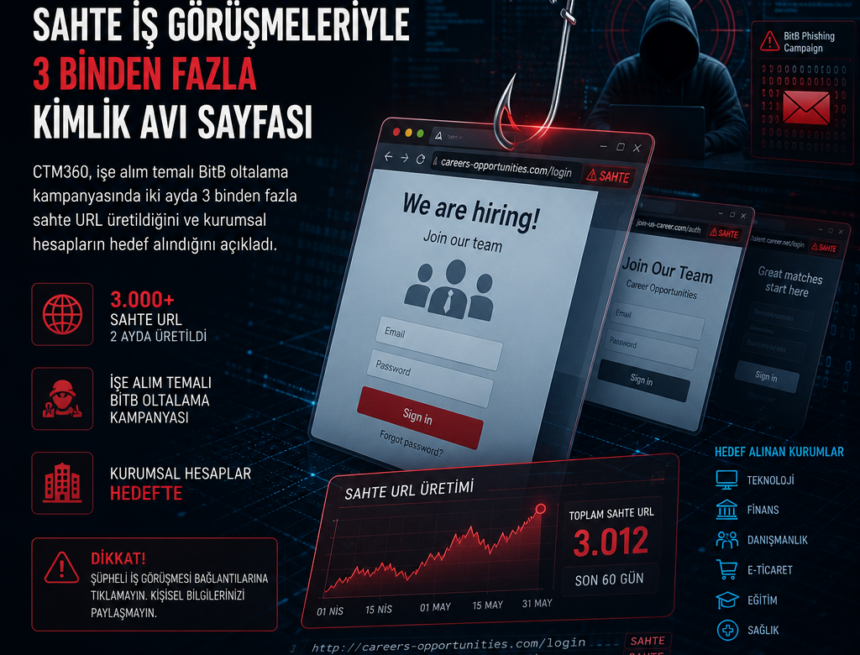 Sahte iş görüşmeleriyle 3 binden fazla kimlik avı sayfası