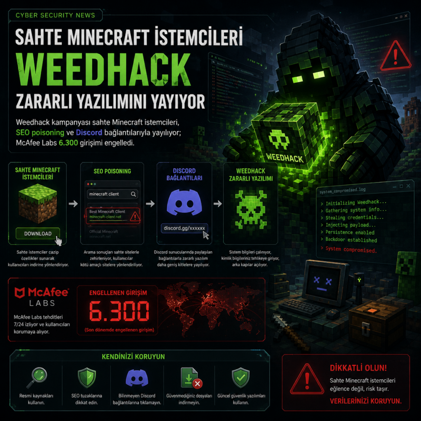 Sahte Minecraft istemcileri Weedhack zararlı yazılımını yayıyor