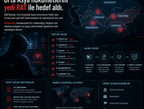 SilkParasite, Orta Asya hükümetlerini yedi RAT ile hedef aldı