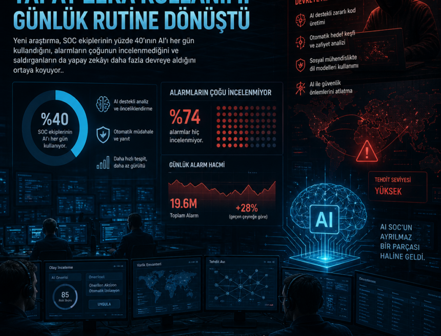 SOC’lerde yapay zekâ kullanımı günlük rutine dönüştü