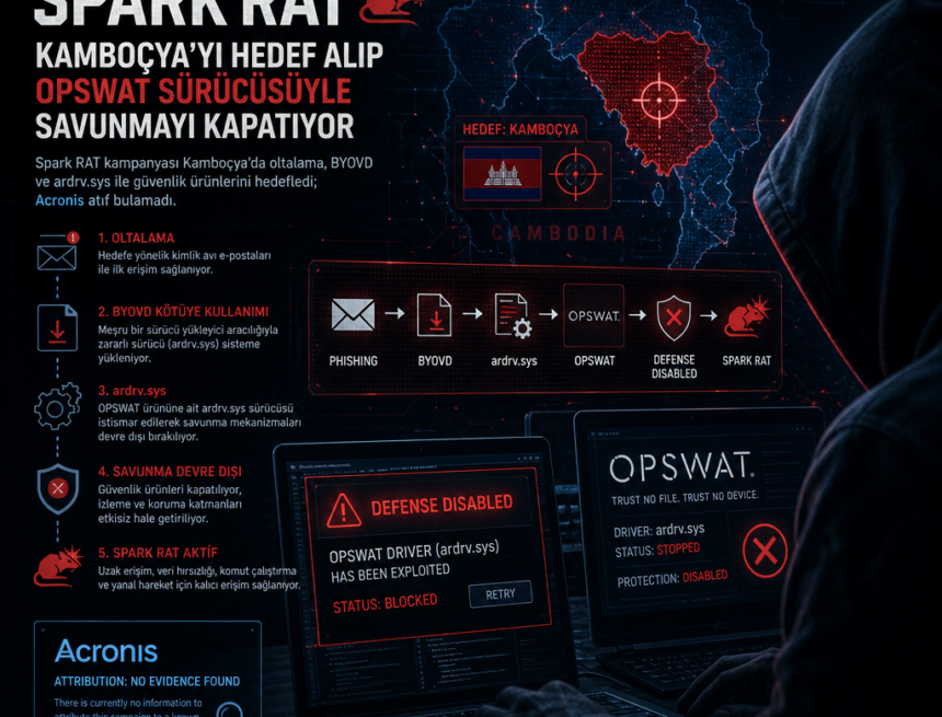 Spark RAT, Kamboçya’yı hedef alıp OPSWAT sürücüsüyle savunmayı kapatıyor