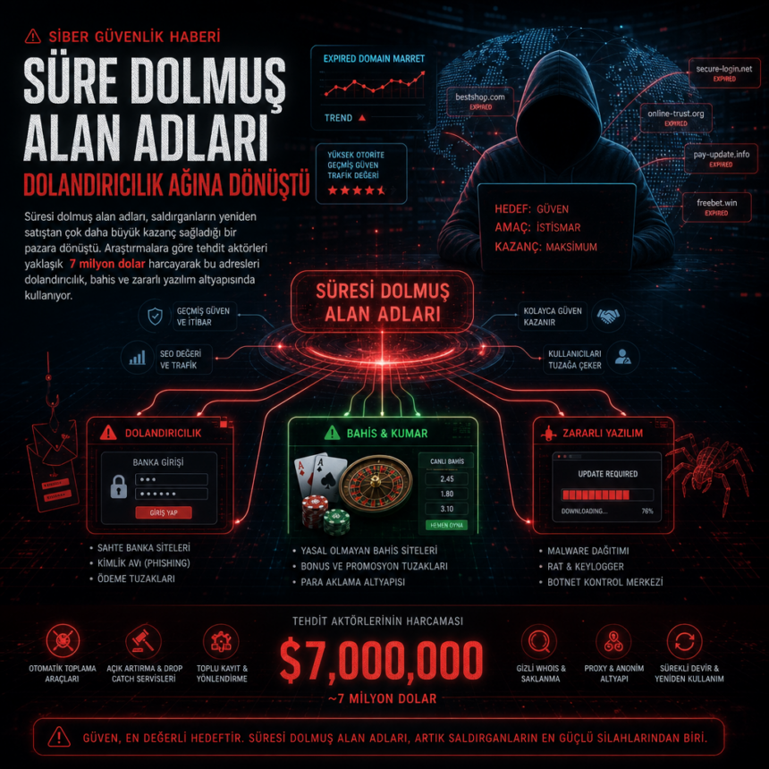 Süre dolmuş alan adları dolandırıcılık ağına dönüştü