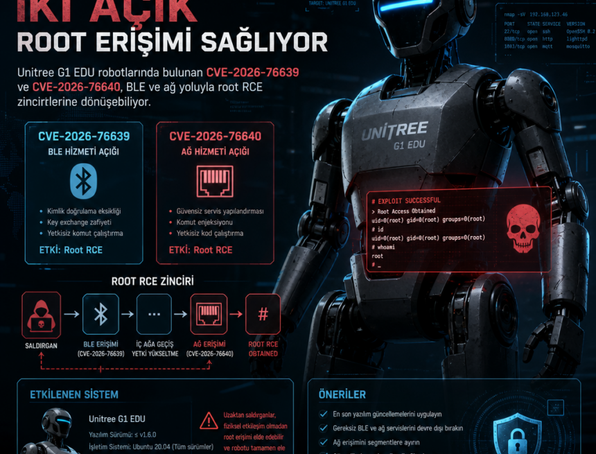 Unitree G1 EDU’da iki açık root erişimi sağlıyor