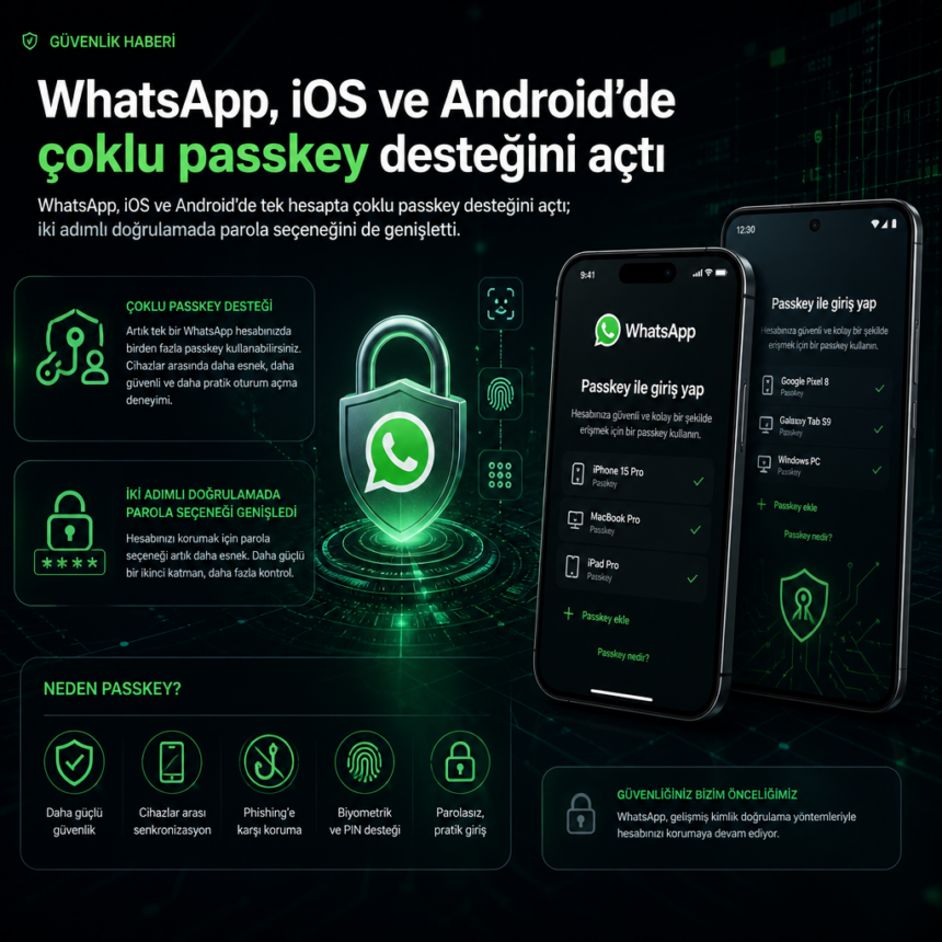 WhatsApp, iOS ve Android’de çoklu passkey desteğini açtı
