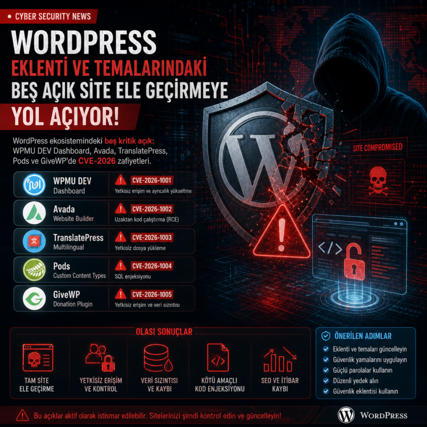 wordpress-eklenti-ve-temalarindaki-bes-acik-site-ele-gecirmeye-yol-aciyor WordPress eklenti ve temalarındaki beş açık site ele geçirmeye yol açıyor