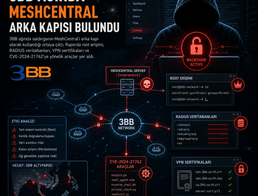 3BB ağında MeshCentral arka kapısı bulundu