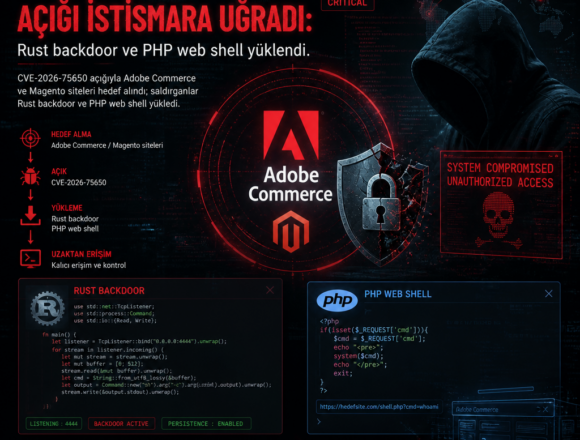 Adobe Commerce açığı istismara uğradı: Rust backdoor ve PHP web shell yüklendi