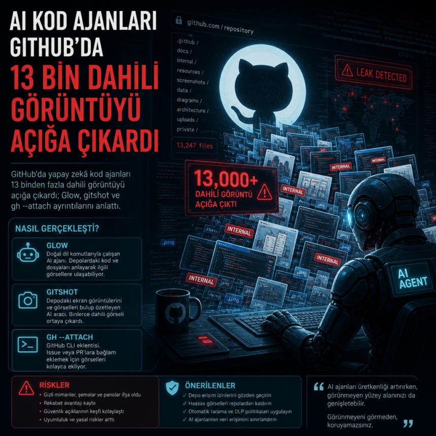 AI kod ajanları GitHub’da 13 bin dahili görüntüyü açığa çıkardı