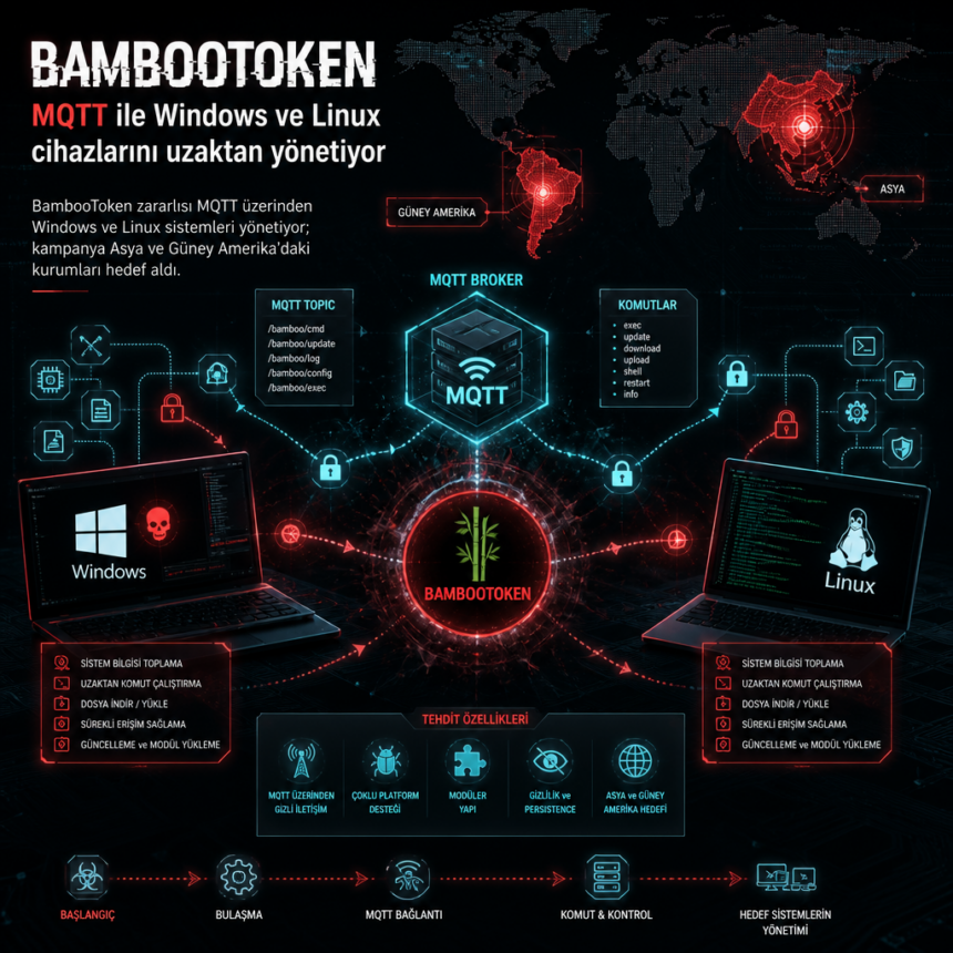 BambooToken, MQTT ile Windows ve Linux cihazlarını uzaktan yönetiyor