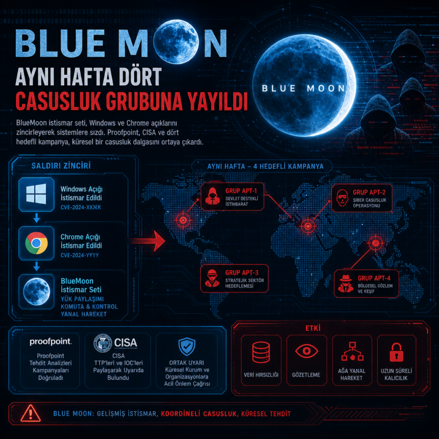 BlueMoon aynı hafta dört casusluk grubuna yayıldı