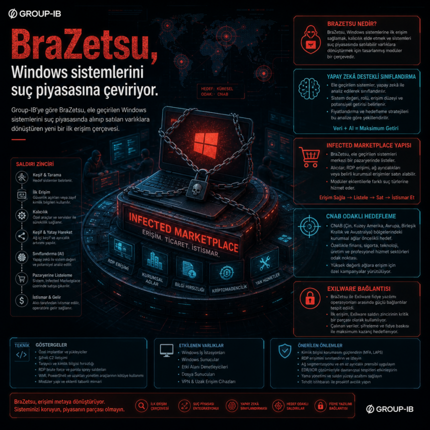 BraZetsu, Windows sistemlerini suç piyasasına çeviriyor