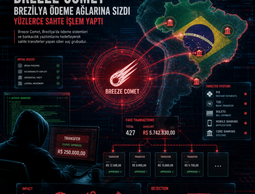 Brezilya ödeme ağlarına sızan Breeze Comet yüzlerce sahte işlem yaptı