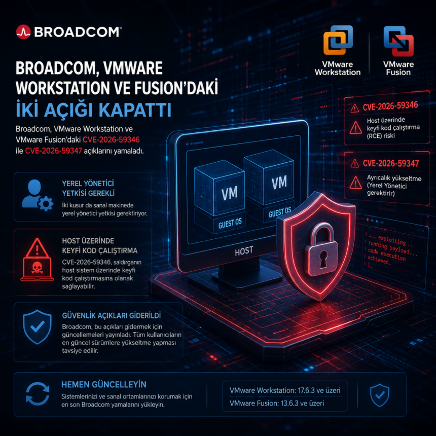 Broadcom, VMware Workstation ve Fusion’daki iki açığı kapattı