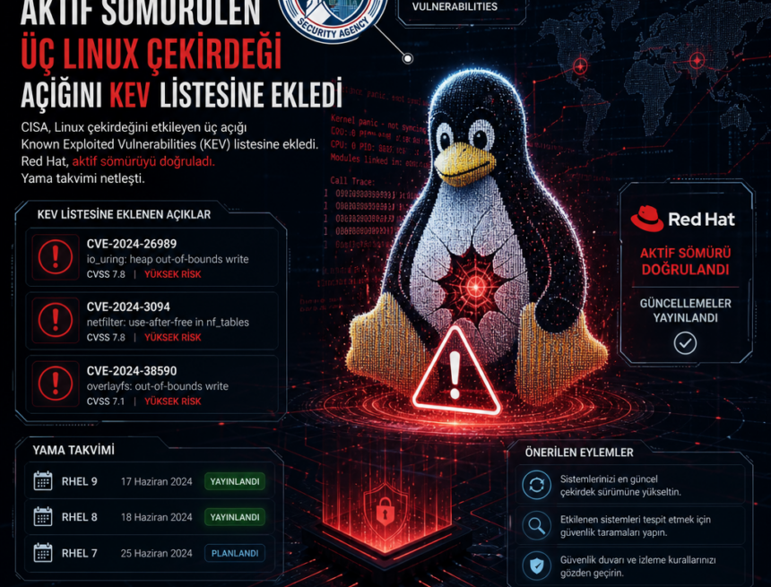 CISA, aktif sömürülen üç Linux çekirdeği açığını KEV listesine ekledi