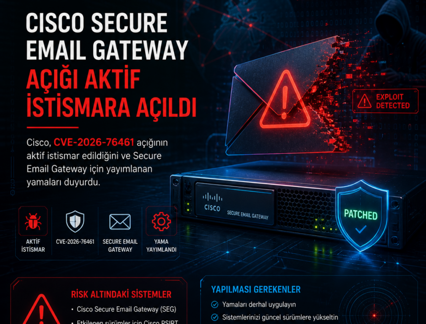 Cisco Secure Email Gateway açığı aktif istismara açıldı