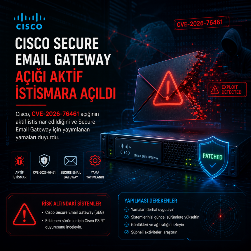 Cisco Secure Email Gateway açığı aktif istismara açıldı