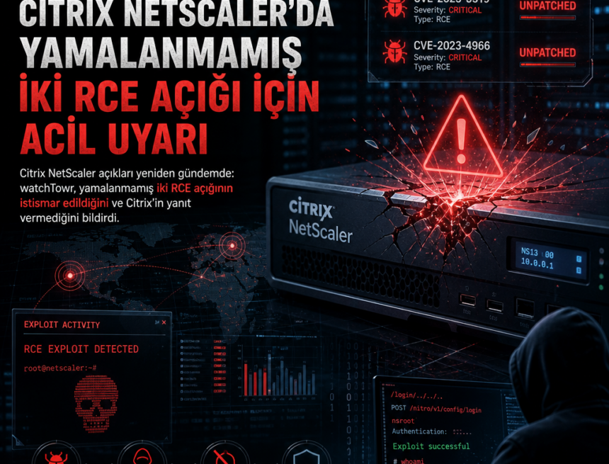 Citrix NetScaler’da yamalanmamış iki RCE açığı için acil uyarı