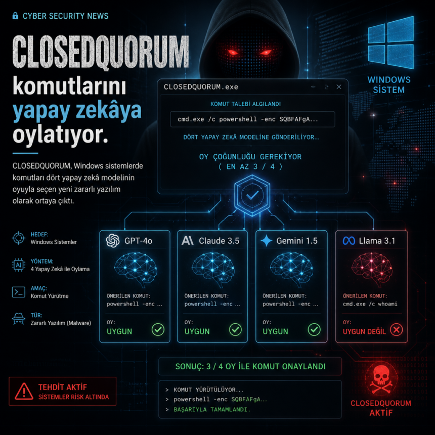 CLOSEDQUORUM komutlarını yapay zekâya oylatıyor