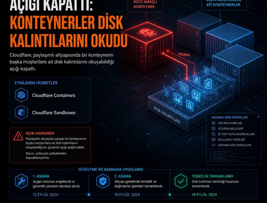 Cloudflare açığı kapattı: Konteynerler disk kalıntılarını okudu