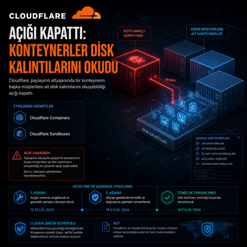 Cloudflare açığı kapattı: Konteynerler disk kalıntılarını okudu