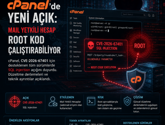 cPanel’de yeni açık: mail yetkili hesap root kod çalıştırabiliyor