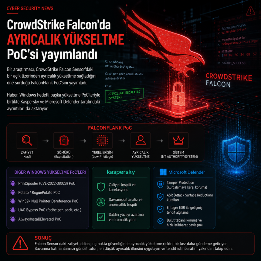 CrowdStrike Falcon’da ayrıcalık yükseltme PoC’si yayımlandı