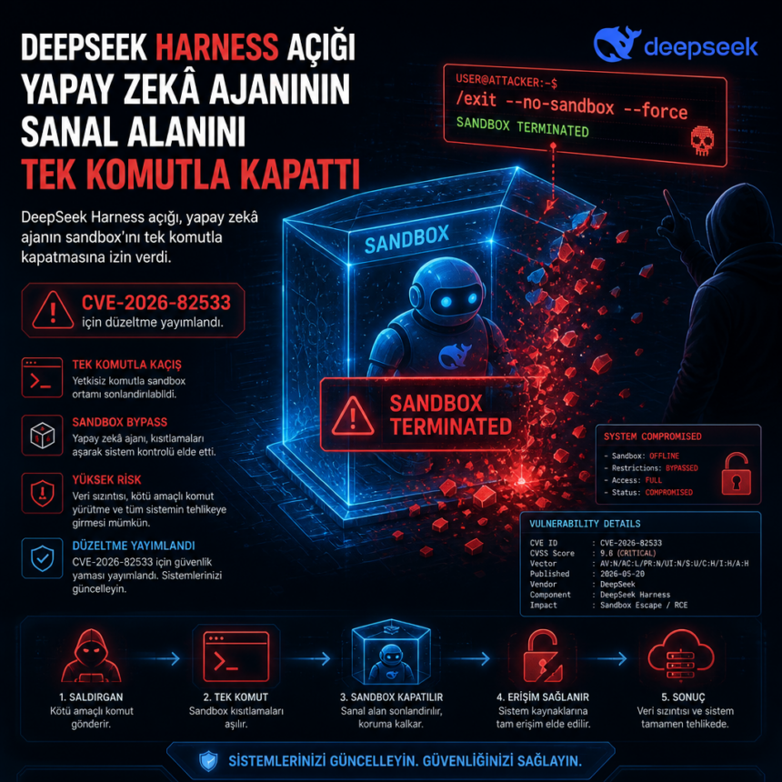 DeepSeek Harness açığı, yapay zekâ ajanının sanal alanını tek komutla kapattı