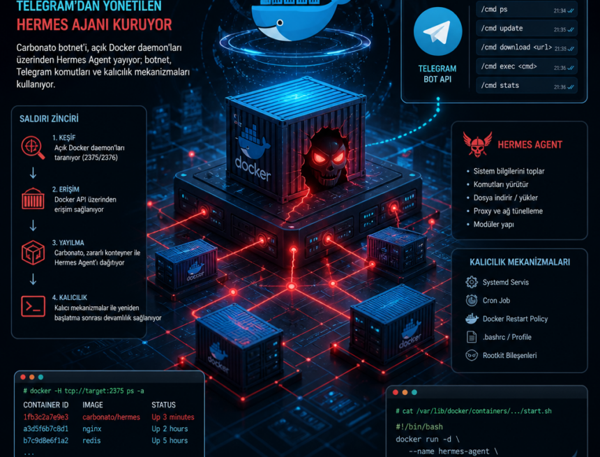 docker-sunucularina-sizan-carbonato-telegramdan-yonetilen-hermes-ajani-kuruyor Docker sunucularına sızan Carbonato, Telegram’dan yönetilen Hermes ajanı kuruyor