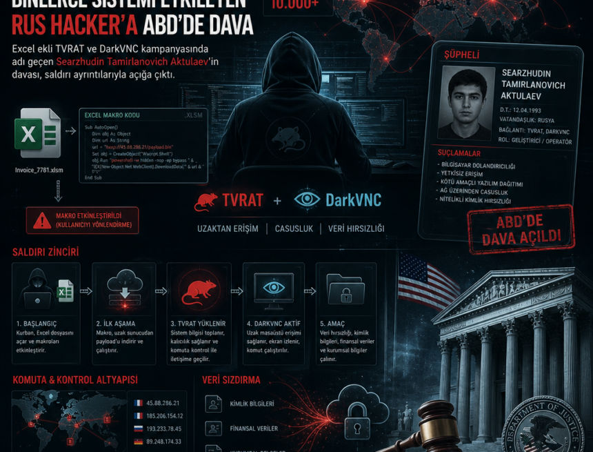 Excel makrolu saldırıda binlerce sistemi etkileyen Rus hacker’a ABD’de dava