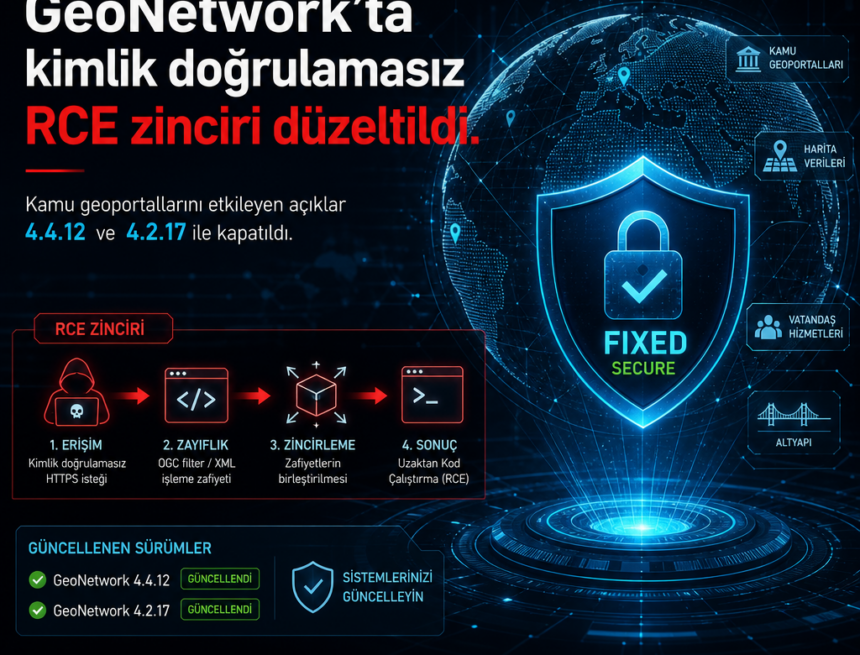 GeoNetwork’ta kimlik doğrulamasız RCE zinciri düzeltildi